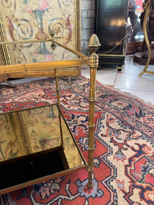 TABLE BASSE EN VERRE EGLOMISE 20ème 
