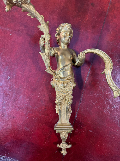 PAIR OF WALL SCONCES IN THE LOUIS XV STYLE
