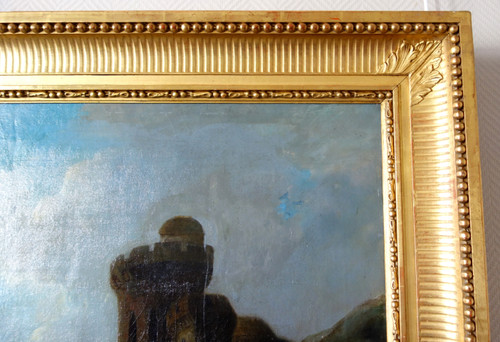 Caprice architectural by J. Paul Martin - large oil on canvas dated 1857 - 91cm x 124cm