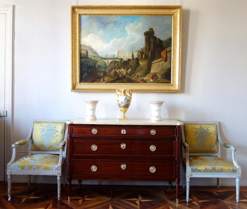Caprice architectural by J. Paul Martin - large oil on canvas dated 1857 - 91cm x 124cm