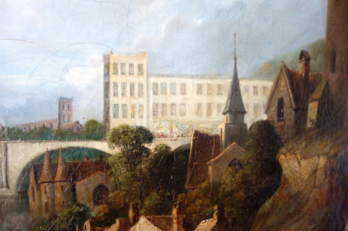 Caprice architectural by J. Paul Martin - large oil on canvas dated 1857 - 91cm x 124cm