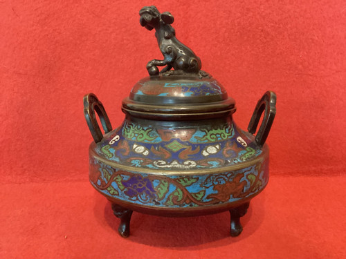 Cloisonné enamel bowl signed