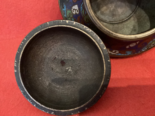 Cloisonné enamel bowl signed