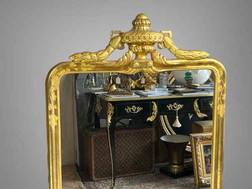 ANTIQUE ALSATIAN MIRROR IN GILDED WOOD (SUPERB GOLD GILDING) FROM THE 50'S