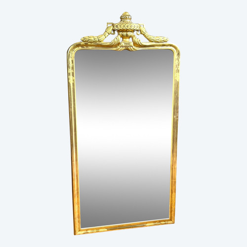 ANTIQUE ALSATIAN MIRROR IN GILDED WOOD (SUPERB GOLD GILDING) FROM THE 50'S