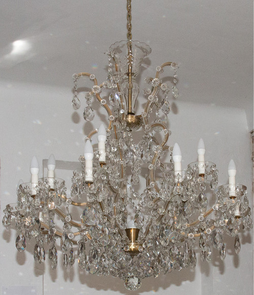 Grande lampadario Marie-Thérèse in cristallo di Boemia anni '20