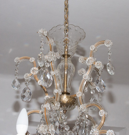Grande lampadario Marie-Thérèse in cristallo di Boemia anni '20
