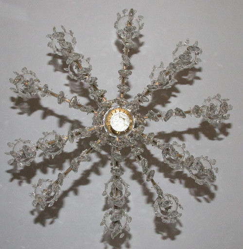 Grande lampadario Marie-Thérèse in cristallo di Boemia anni '20