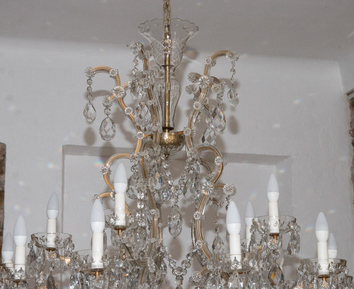 Grande lampadario Marie-Thérèse in cristallo di Boemia anni '20