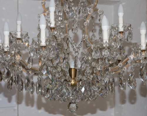 Grande lampadario Marie-Thérèse in cristallo di Boemia anni '20