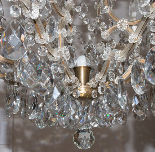 Grande lampadario Marie-Thérèse in cristallo di Boemia anni '20