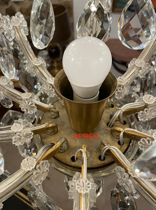 Grande lampadario Marie-Thérèse in cristallo di Boemia anni '20