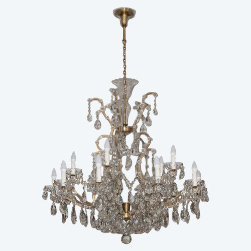 Grande lampadario Marie-Thérèse in cristallo di Boemia anni '20