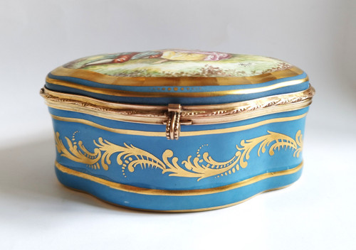 Hand Painted Porcelain Box 19th C