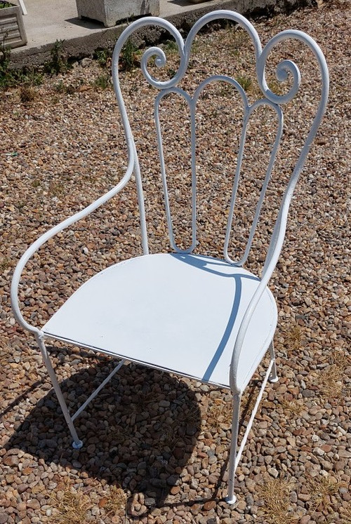 Fauteuil de jardin en fer forgé assise aussi début 1900 
