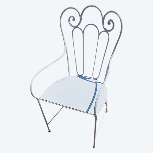 Fauteuil de jardin en fer forgé assise aussi début 1900 