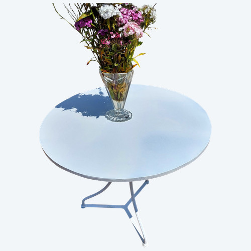 table ou géridon pour jardin en fer forgé 3 pieds début 1900