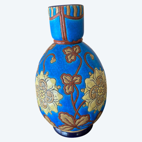 Longwy earthenware vase