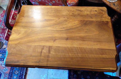 Walnut desk table with 1 drawer Napoleon 3 period