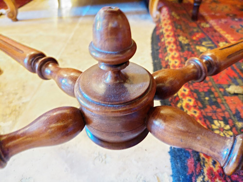 Walnut desk table with 1 drawer Napoleon 3 period