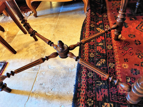 Walnut desk table with 1 drawer Napoleon 3 period