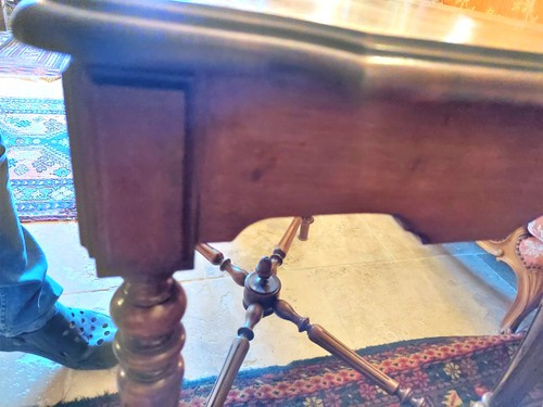 Walnut desk table with 1 drawer Napoleon 3 period