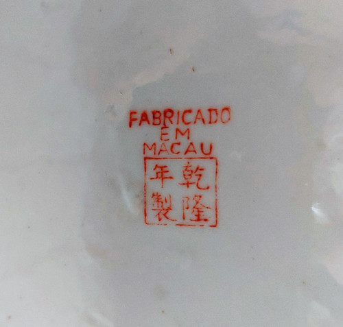 Paar Vasen aus chinesischem Macau-Porzellan Ende 19.
