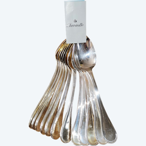 12 Christofle Albi dinner spoons in silver-plated metal