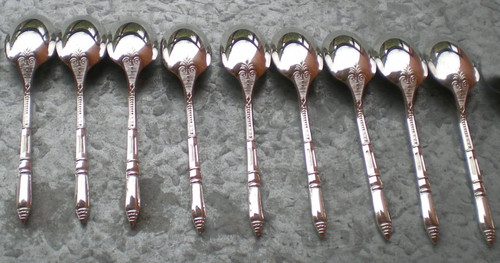 9 Ercuis silver-plated moka spoons