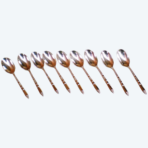 9 Ercuis silver-plated moka spoons