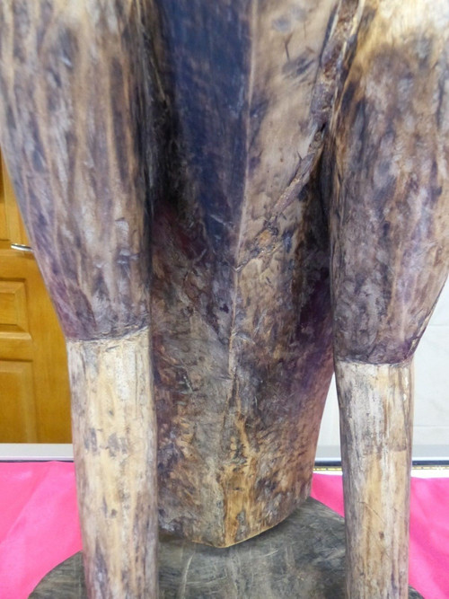 Scultura africana di uccello senoufo calao cote d'ivoire in legno inizio XX secolo