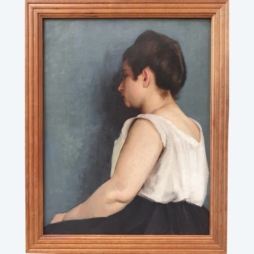 Scuola francese del XIX secolo - Ritratto di donna seduta