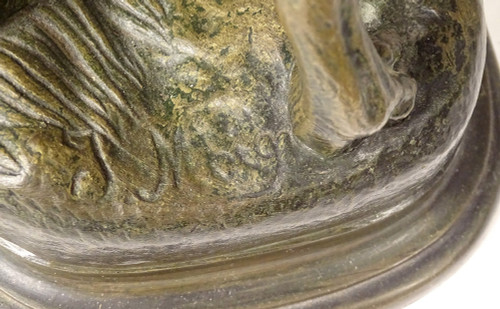 Bronze sculpture signed ules Moigniez Chien Chasse Arrêt épagneul 19th century