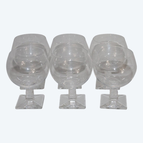  Série De 6 Verres En Cristal Modèle Argos De Lalique 