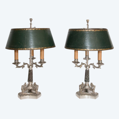 Coppia Di Lampade Bottiglie Dell'Acqua Calda Periodo Restauro