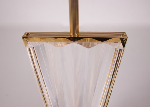 Paire lampes hautes plexiglas, Hollywood Regency