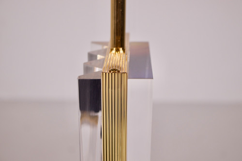 Paire lampes hautes plexiglas, Hollywood Regency