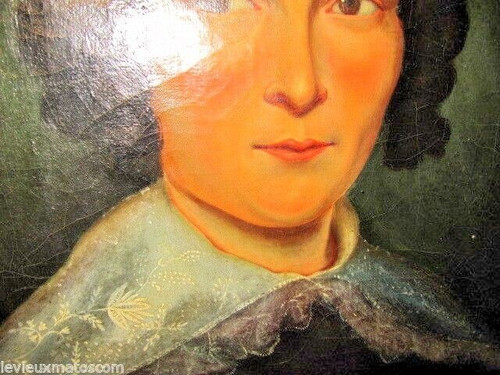 Framed oil painting on canvas portrait of a noble woman from the end of the 19th century