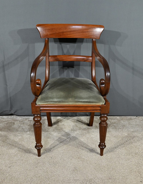 Fauteuil à Crosses en Acajou, époque Victorienne, Angleterre – 2ème partie XIXe