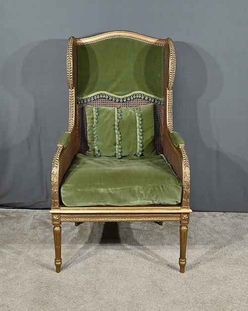 Important Cane-Eared Shepherdess in gilded wood, Louis XVI style – 1900