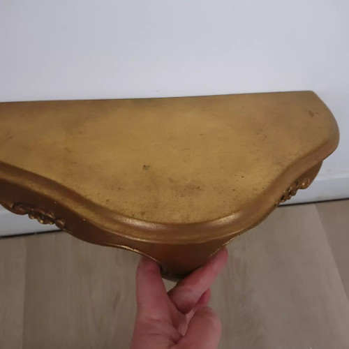 Coppia di consolle da parete dorate in stile veneziano