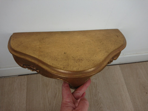 Coppia di consolle da parete dorate in stile veneziano