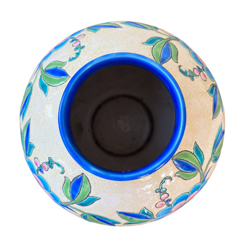 Vaso a sfera in smalto Karemis - Belgio - 1900