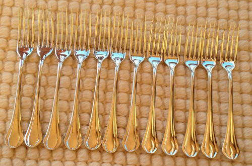 12 silver-plated dessert cutlery, “Printania” model, Christofle goldsmiths, 1960s