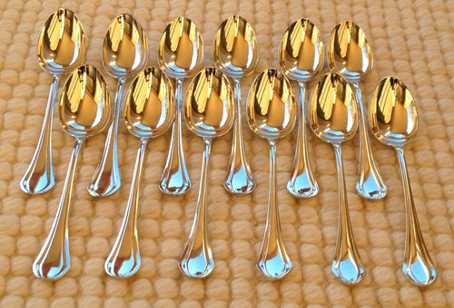 12 silver-plated dessert cutlery, “Printania” model, Christofle goldsmiths, 1960s