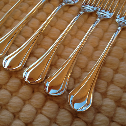 12 silver-plated dessert cutlery, “Printania” model, Christofle goldsmiths, 1960s