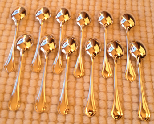12 silver-plated dessert cutlery, “Printania” model, Christofle goldsmiths, 1960s