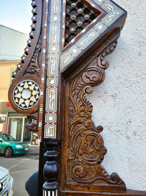 G Parvis, Console + Miroir En Marqueterie, XIXème Siècle