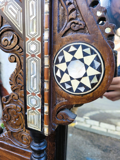 G Parvis, Console + Miroir En Marqueterie, XIXème Siècle