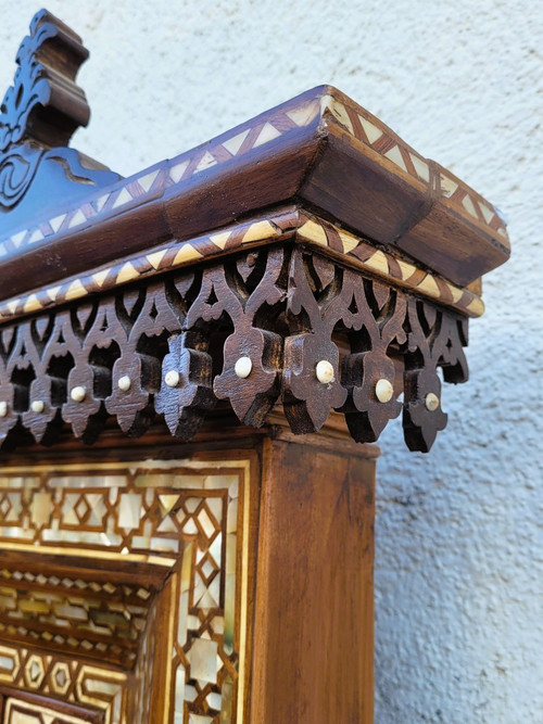 Grand Miroir Oriental En Marqueterie, XXème Siècle